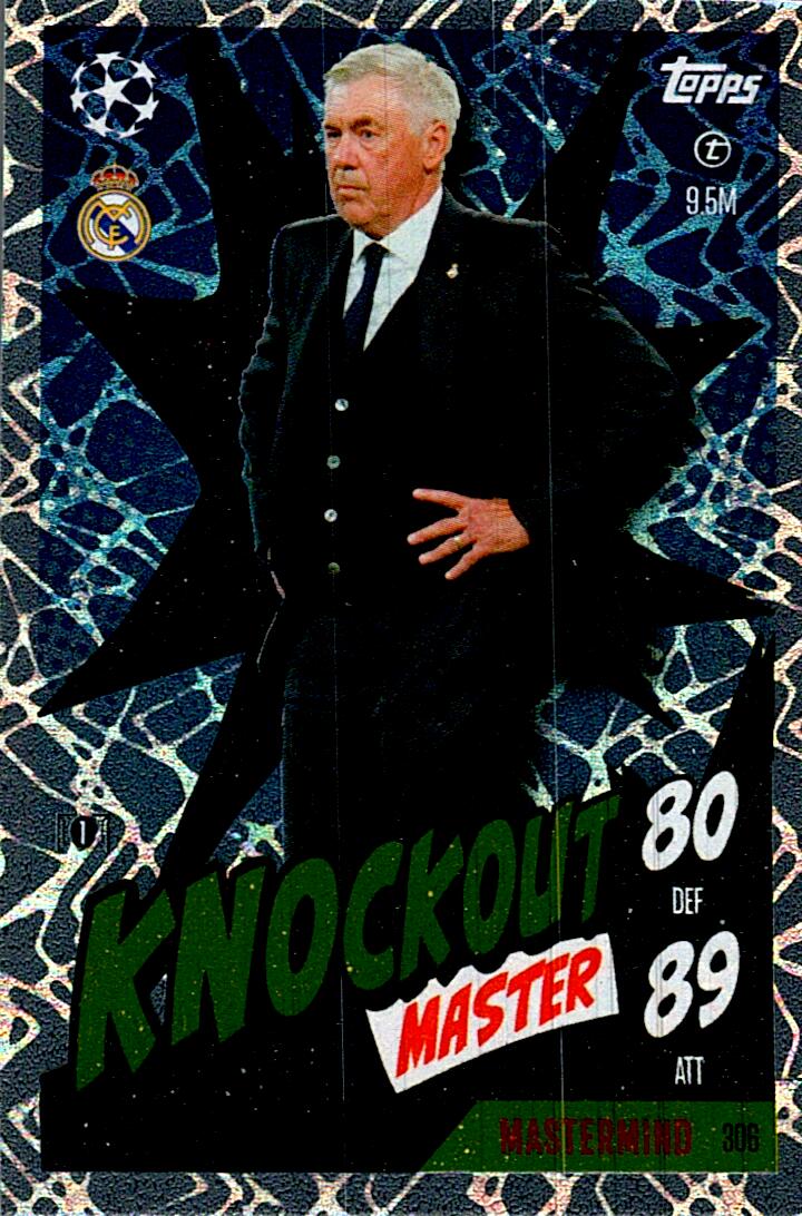 Match Attax Extra 2025 Carlo Anchelotti Knockout Master nº306