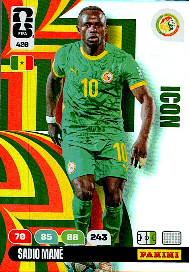ADRENALYN WORLD CUP 2026 SADIO MANE SENEGAL ICON Nº420