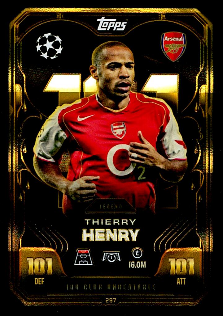 TOPPS MATCH ATTAX EXTRA 2025/26 THIERRY HENRY 101 CLUB Nº297