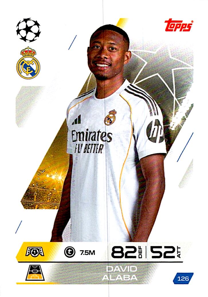 MATCH ATTAX CHAMPIONS LEAGUE 2025/2026 DAVID ALABA Nº126