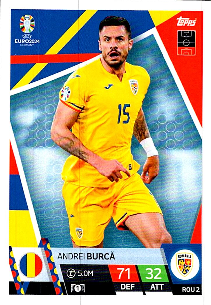 TOPPS MATCH ATTAX UEFA EURO 2024 ANDREI BURCA RUMANIA NºROU2