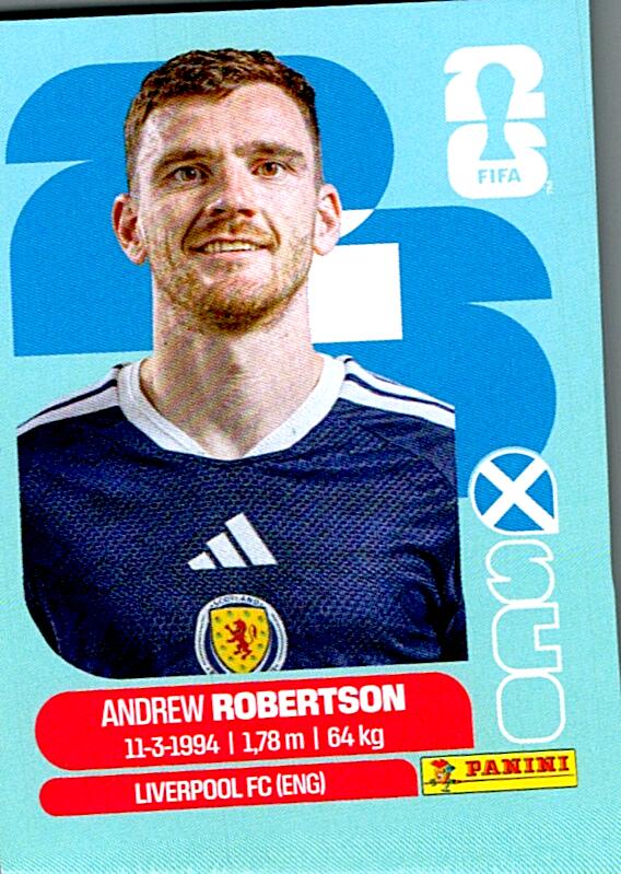 STICKERS FIFA WORLD CUP 2026 ANDREW ROBERTSON NºSCO 6