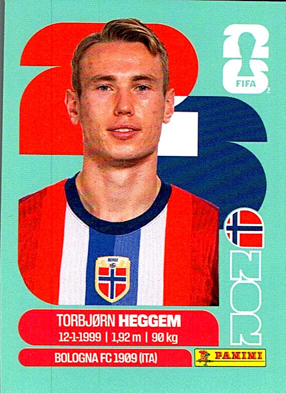 STICKERS FIFA WORLD CUP 2026 TORBJORN HEGGEM NºNOR 8