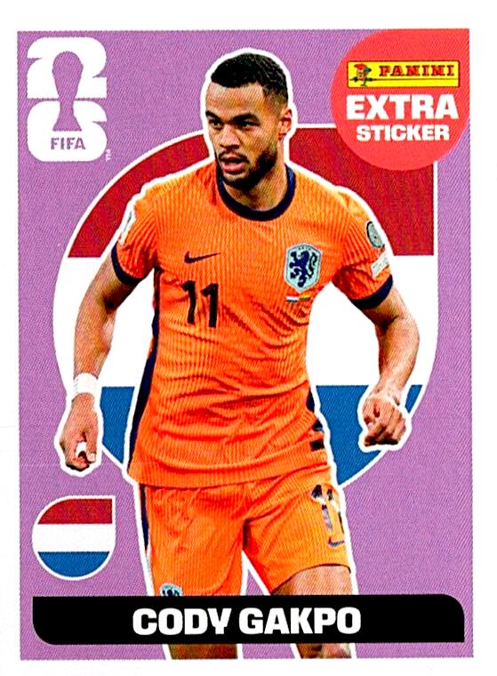 STICKERS FIFA WORLD CUP 2026 CODY GAKPO EXTRA STICKER BASE