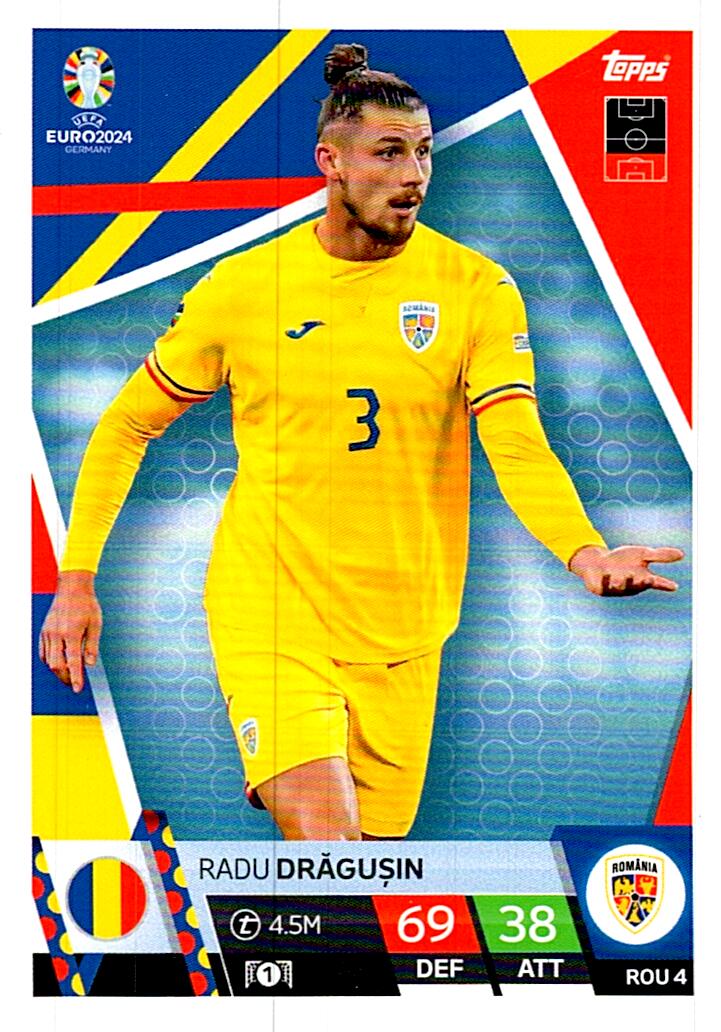 TOPPS MATCH ATTAX UEFA EURO 2024 RADU DRAGUSIN RUMANIA NºROU4