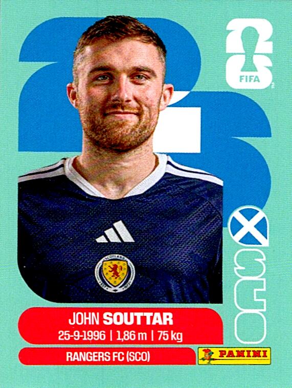 STICKERS FIFA WORLD CUP 2026 JOHN SOUTTAR NºSCO 8