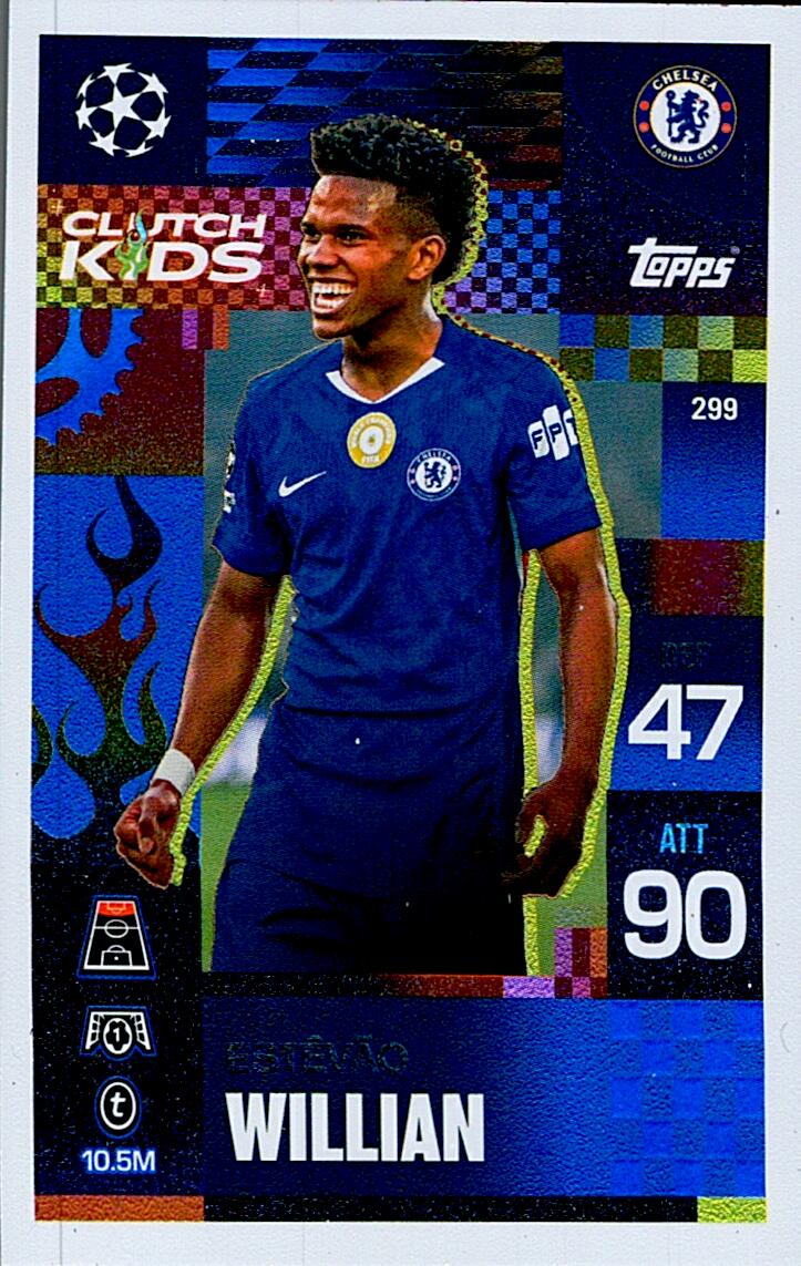 TOPPS MATCH ATTAX EXTRA 2025/26 ESTEVAO WILLIAM CLUTCH KIDS Nº299