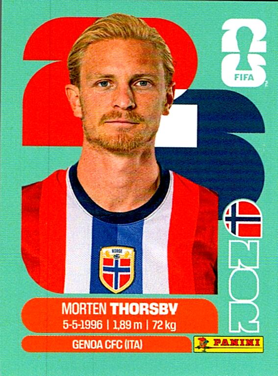 STICKERS FIFA WORLD CUP 2026 MORTEN THORSBY NºNOR 9