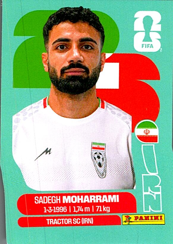 STICKERS FIFA WORLD CUP 2026 SADEGH MOHARRAMI NºIRN 9