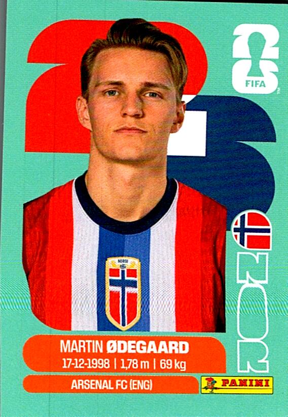 STICKERS FIFA WORLD CUP 2026 MARTIN ODEGAARD NºNOR 10