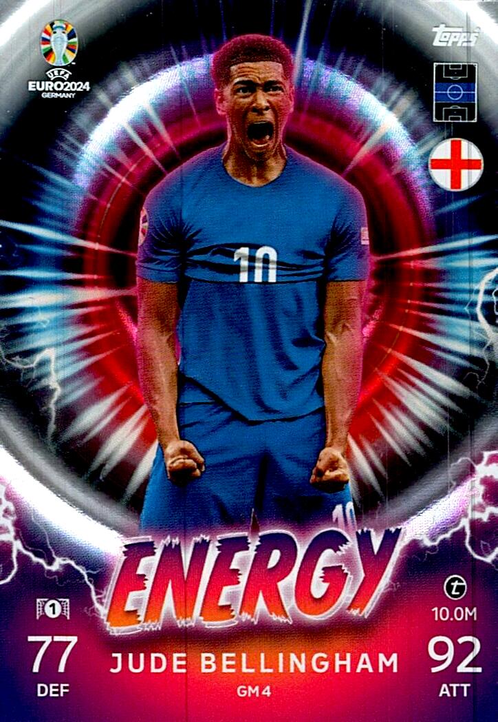 TOPPS MATCH ATTAX UEFA EURO 2024 JUDE BELLINGHAM ENERGY NºGM4