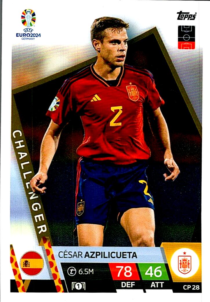 TOPPS UEFA EURO 2024 CESAR AZPILICUETA CHALLENGER CP 28