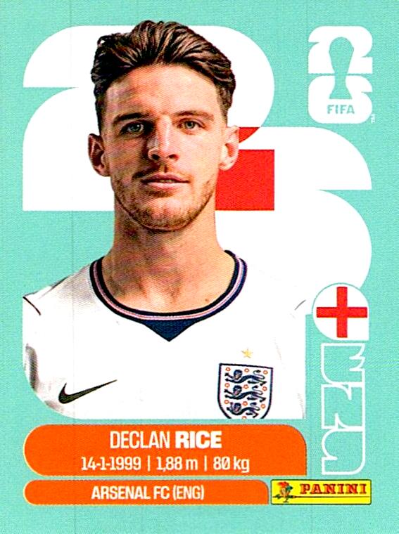 STICKERS FIFA WORLD CUP 2026 DECLAN RICE NºENG 10