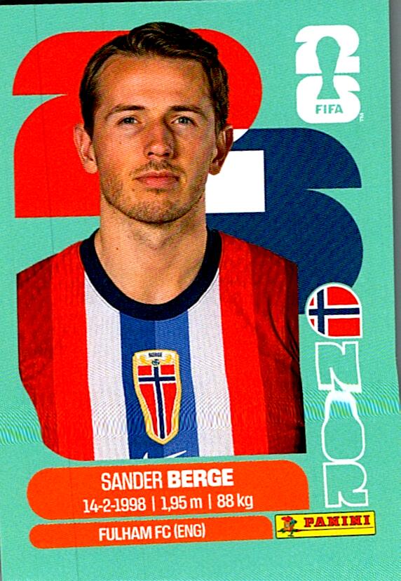 STICKERS FIFA WORLD CUP 2026 SANDER BERGE NºNOR 11