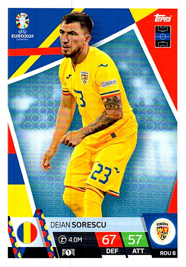 TOPPS MATCH ATTAX UEFA EURO 2024 DEIAN SORESCU RUMANIA NºROU8