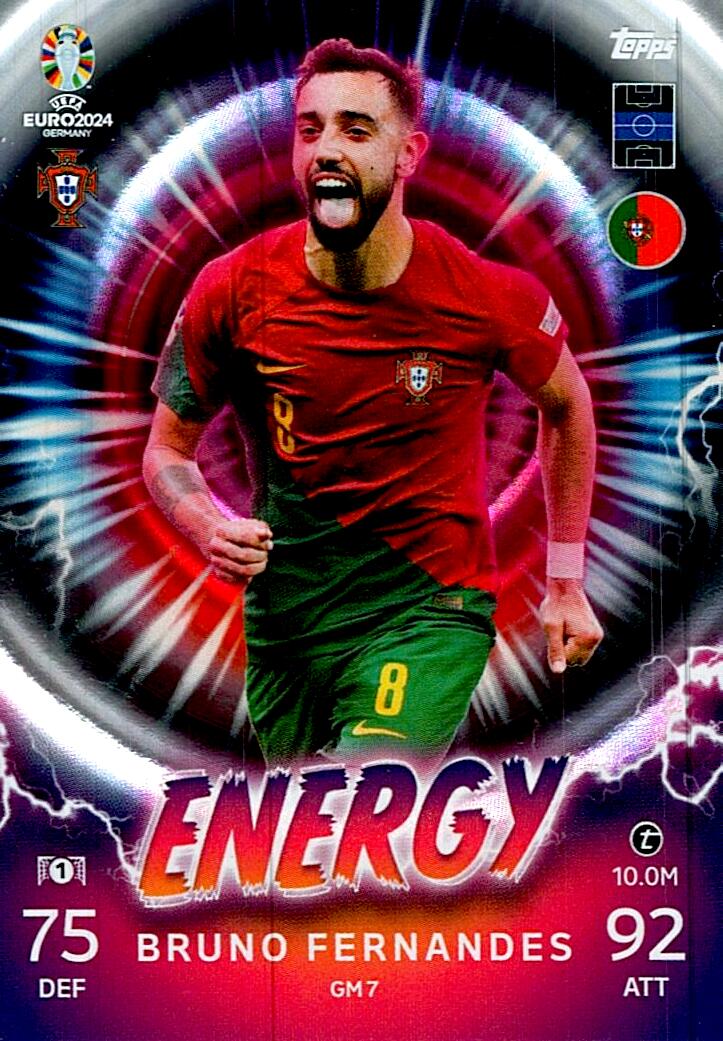 TOPPS MATCH ATTAX UEFA EURO 2024 BRUNO FERNANDES ENERGY NºGM7