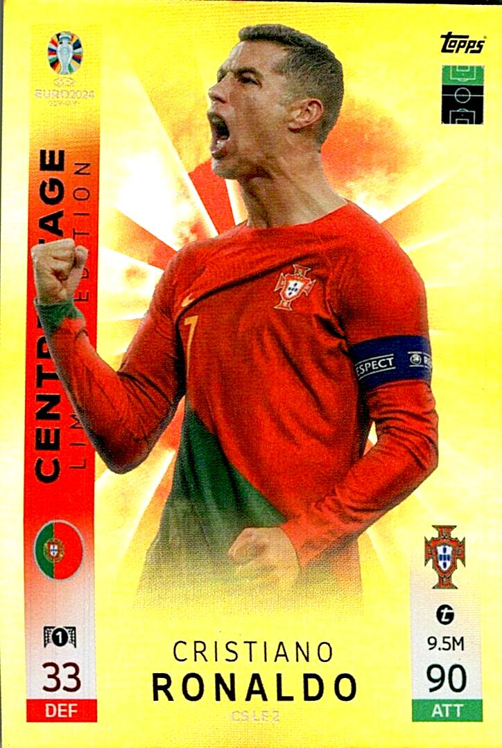 TOPPS MATCH ATTAX UEFA EURO 2024 CRISTIANO RONALDO CENTRE STAGE LIMITED EDITION NºCS LE2