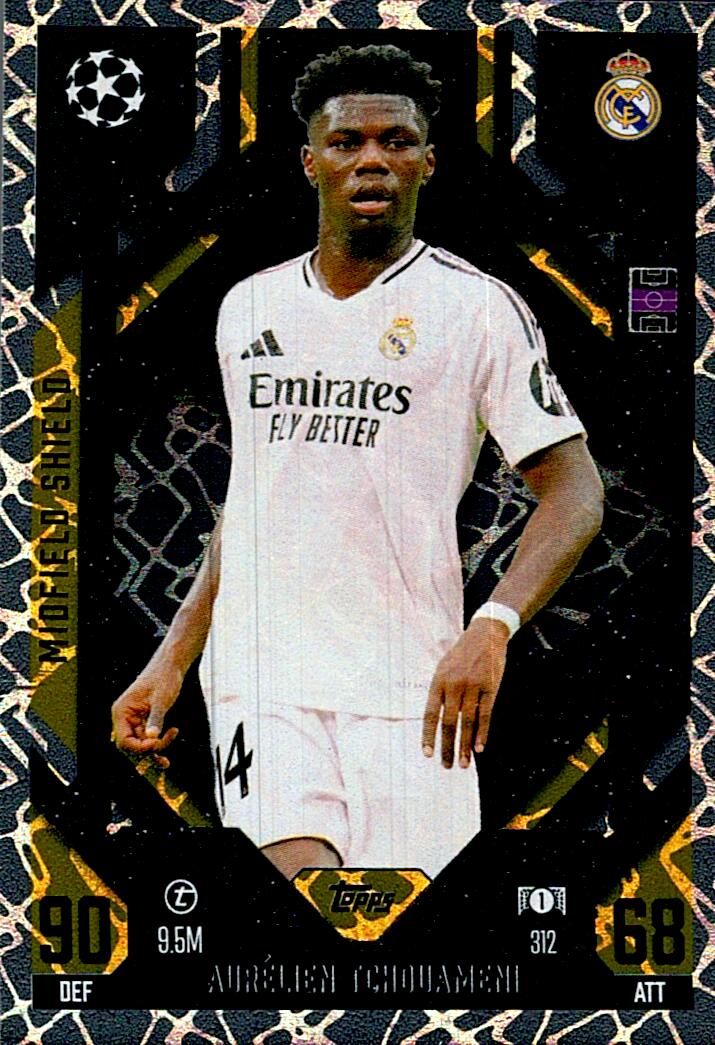 Match Attax Extra 2025 Aurelien Tchouameni Midfield Shield nº312