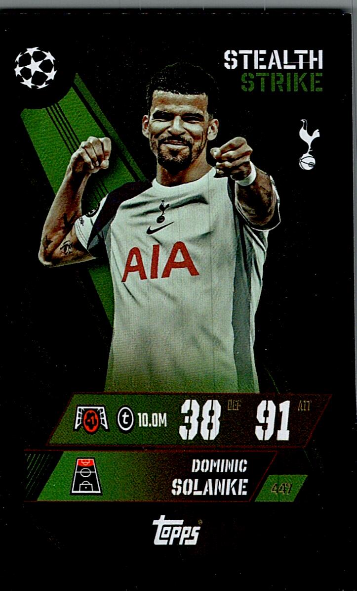 MATCH ATTAX CHAMPIONS LEAGUE 2025/2026 SOLANKE STEALTH STRIKE Nº447
