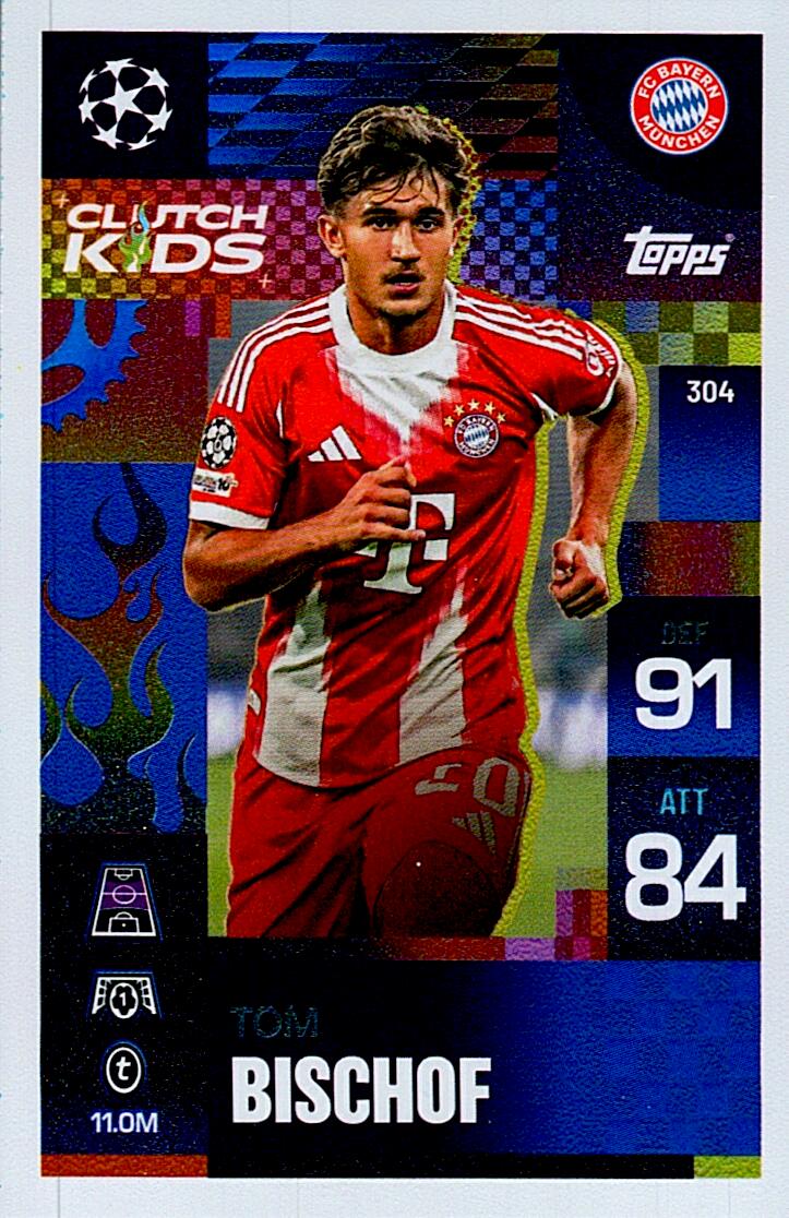 TOPPS MATCH ATTAX EXTRA 2025/26 TOM BISCHOF CLUTCH KIDS Nº304