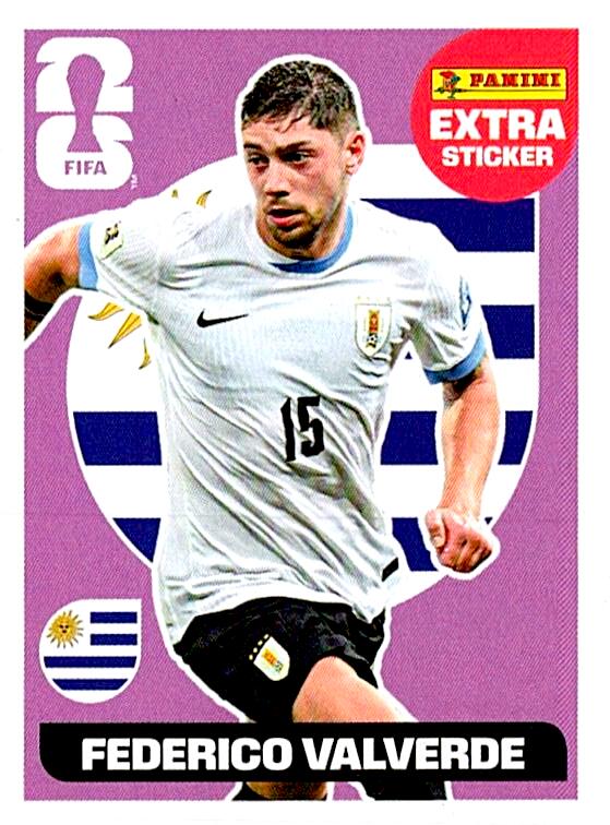 STICKERS FIFA WORLD CUP 2026 FEDERICO VALVERDE EXTRA STICKER BASE