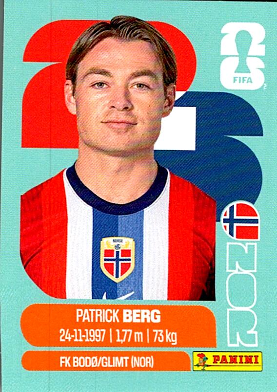 STICKERS FIFA WORLD CUP 2026 PATRICK BERG NºNOR 14