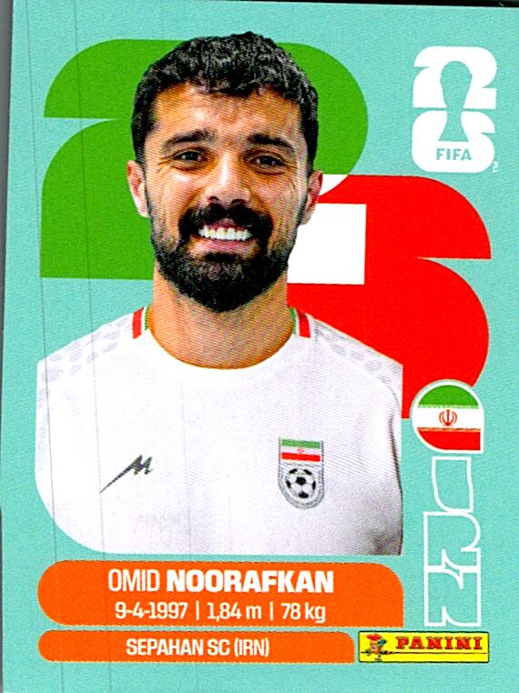 STICKERS FIFA WORLD CUP 2026 OMID NOORAFKAN NºIRN 14