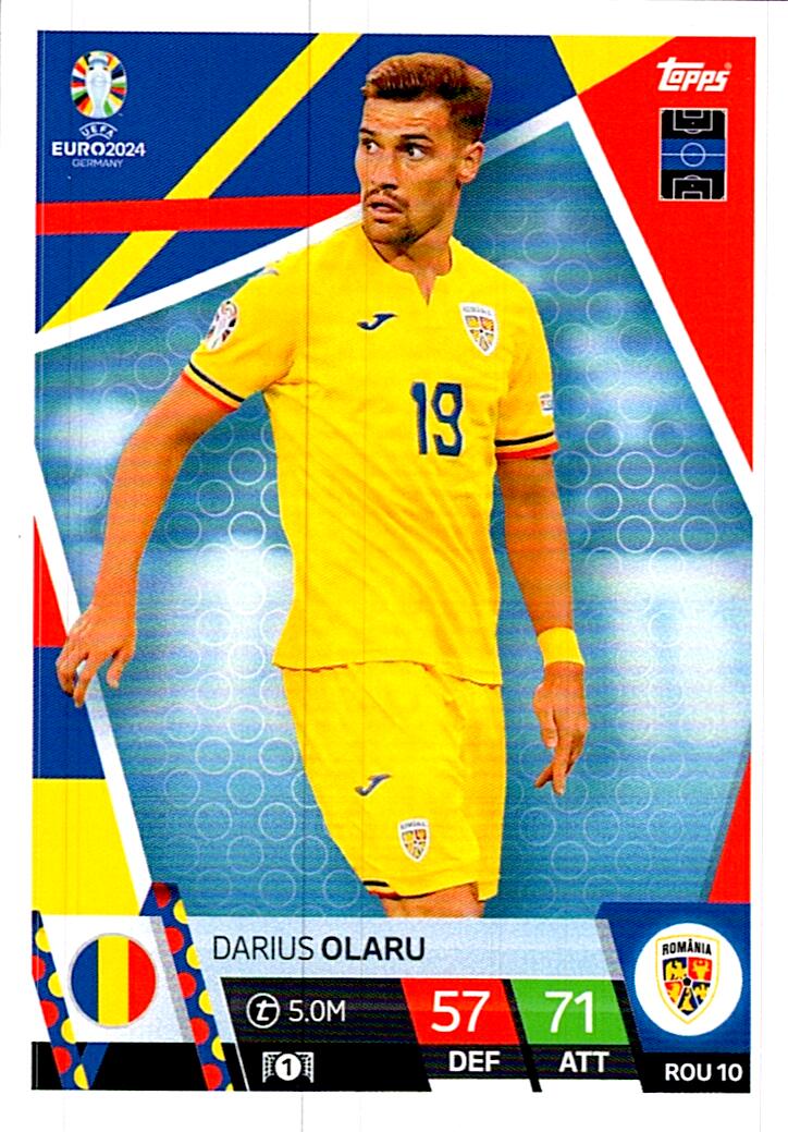 TOPPS MATCH ATTAX UEFA EURO 2024 DARIUS OLARU RUMANIA NºROU10