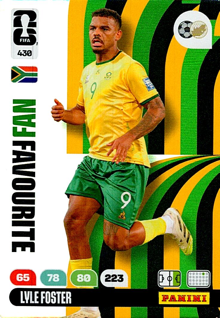 ADRENALYN WORLD CUP 2026 LYLE FOSTER SOUTH AFRICA FANS FAVOURITE Nº430