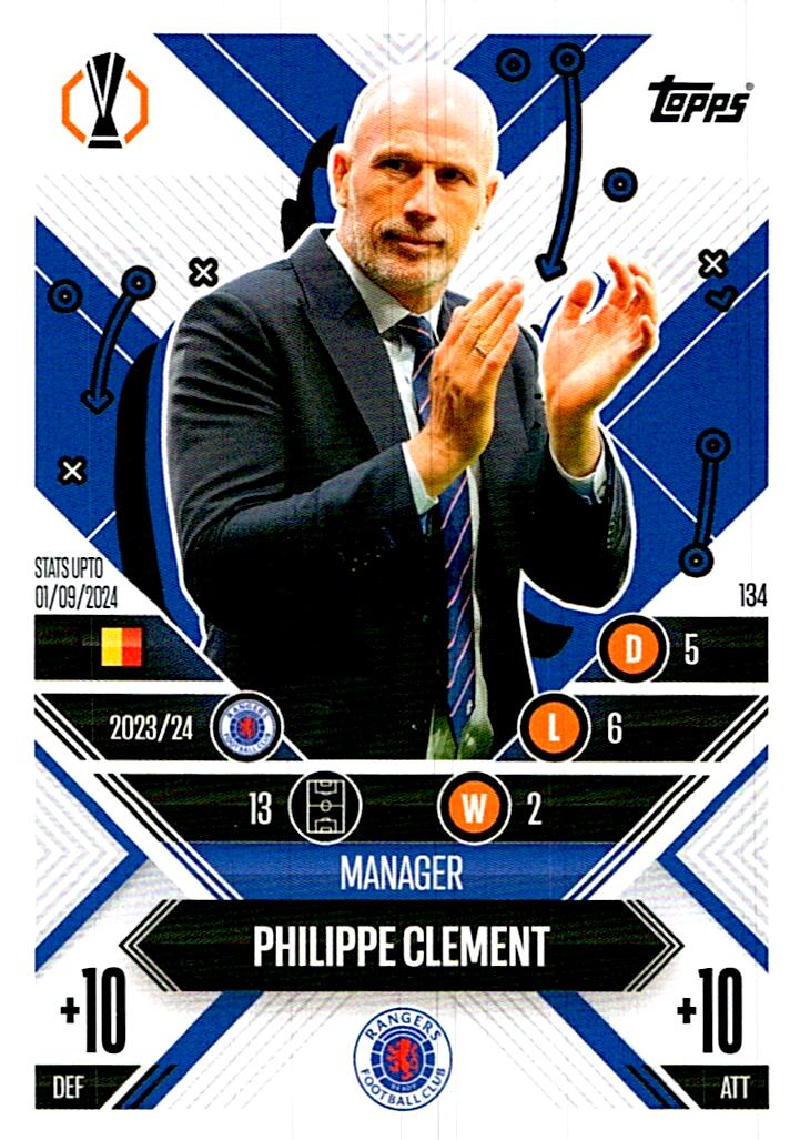 Match Attax Extra 2025 Philippe Clement nº134