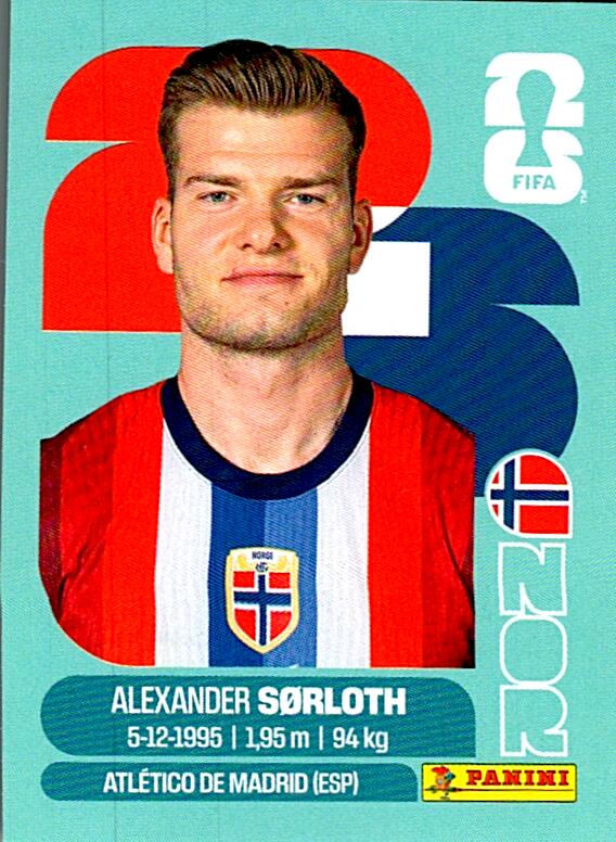 STICKERS FIFA WORLD CUP 2026 ALEXANDER SORLOTH NºNOR 16