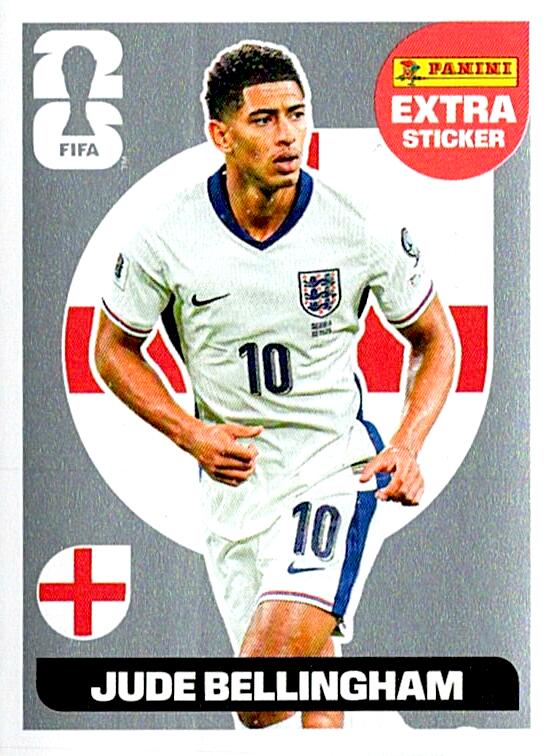 STICKERS FIFA WORLD CUP 2026 JUDE BELLINGHAM EXTRA STICKER PLATA