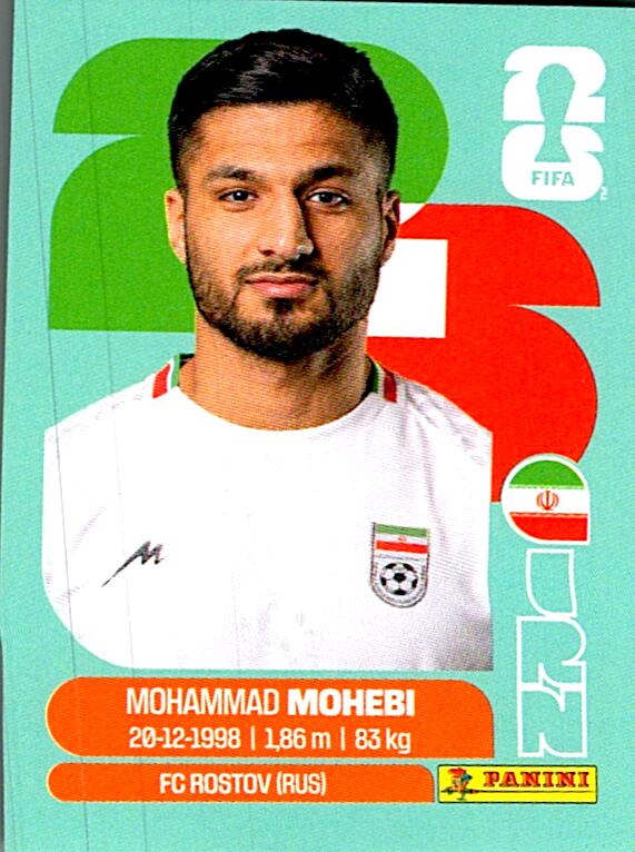 STICKERS FIFA WORLD CUP 2026 MOHAMMAD MOHEBI NºIRN 16