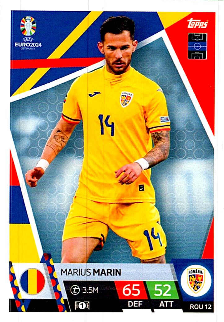 TOPPS MATCH ATTAX UEFA EURO 2024 MARIUS MARIN RUMANIA NºROU12