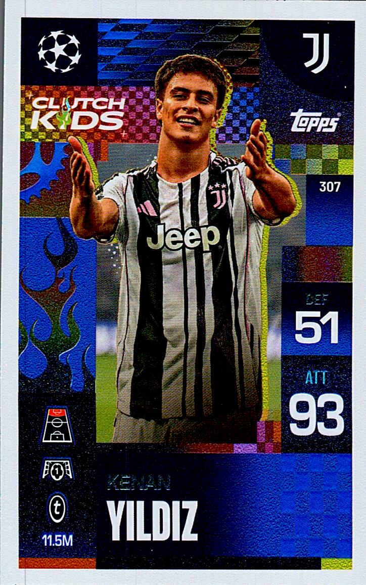 TOPPS MATCH ATTAX EXTRA 2025/26 KENAN YILDIZ CLUTCH KIDS Nº307