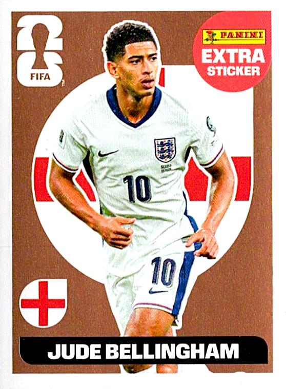 STICKERS FIFA WORLD CUP 2026 JUDE BELLINGHAM EXTRA STICKER BRONCE