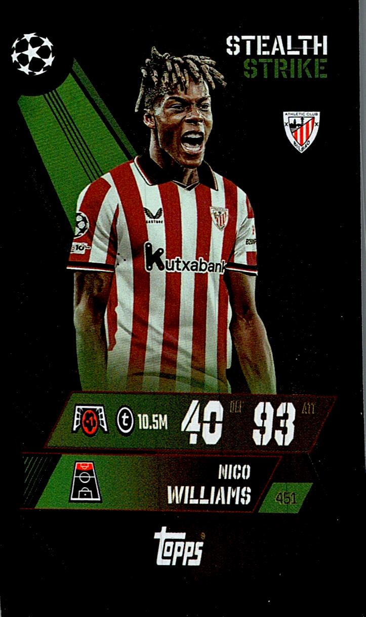 MATCH ATTAX CHAMPIONS LEAGUE 2025/2026 NICO WILLIAMS STEALTH STRIKE Nº451