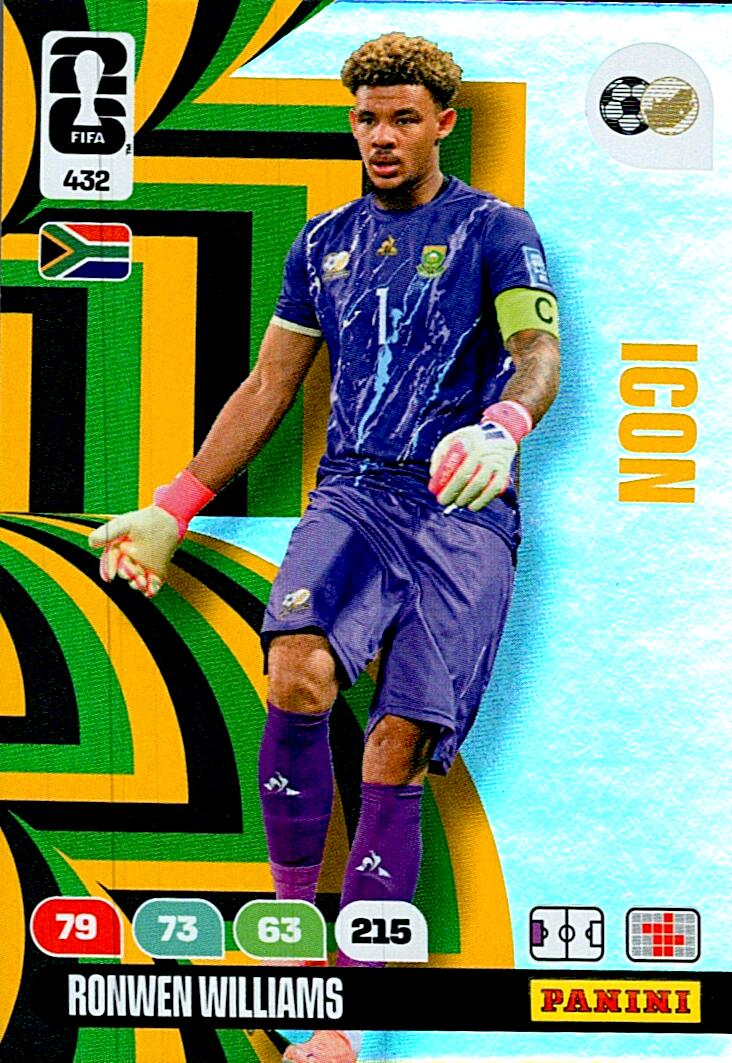ADRENALYN WORLD CUP 2026 RONWEN WILLIAMS SOUTH AFRICA ICON Nº432