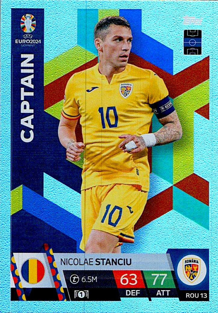 TOPPS MATCH ATTAX UEFA EURO 2024 NICOLAE STANCIU RUMANIA NºROU13 CAPTAIN