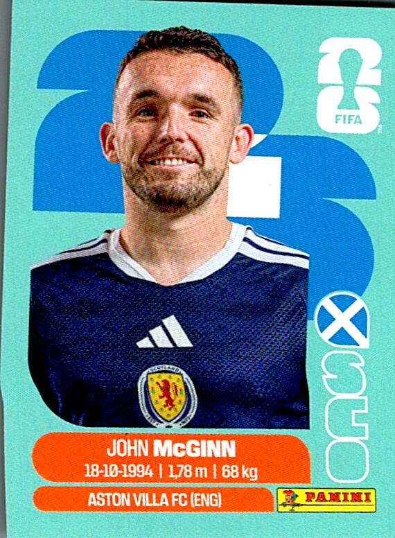 STICKERS FIFA WORLD CUP 2026 JHON McGINN NºSCO 17