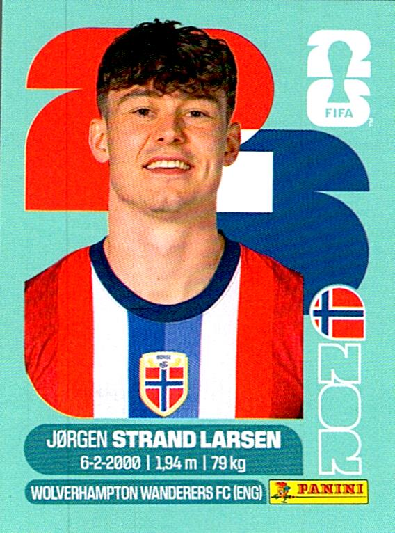 STICKERS FIFA WORLD CUP 2026 JORGEN STRAND LARSEN NºNOR 18