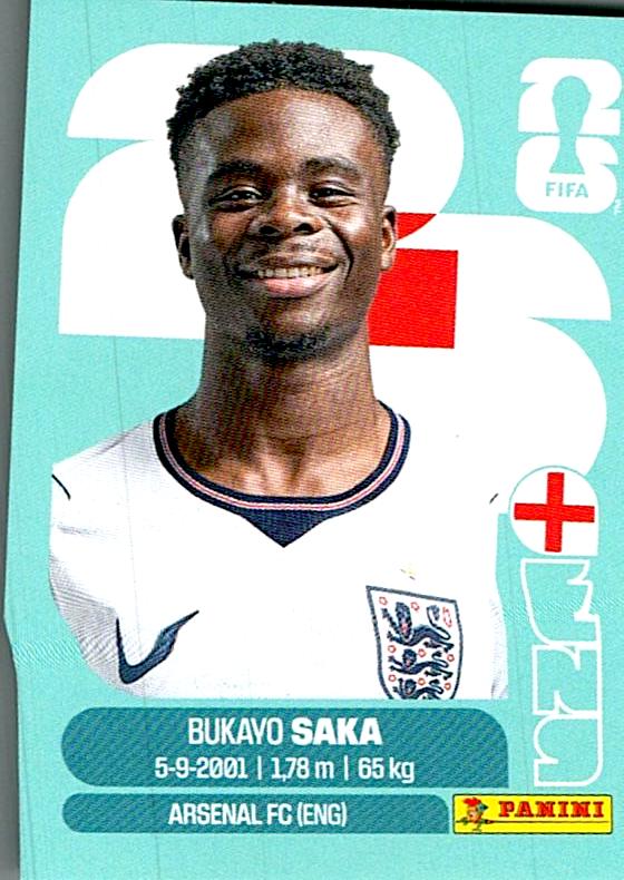 STICKERS FIFA WORLD CUP 2026 BUKAYO SAKA NºENG 17