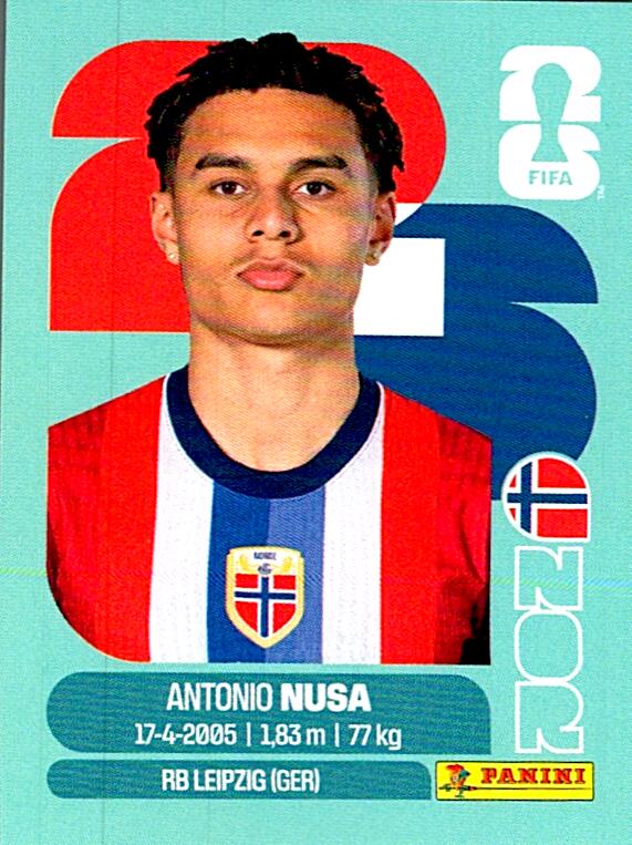 STICKERS FIFA WORLD CUP 2026 ANTONIO NUSA NºNOR 19