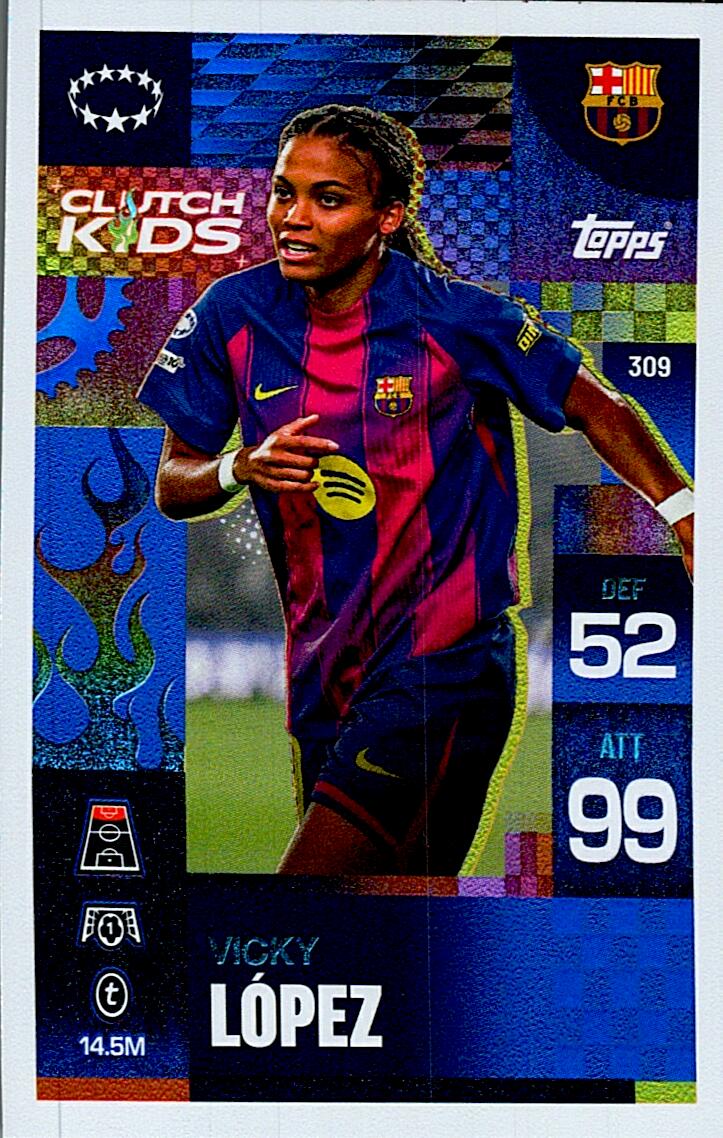 TOPPS MATCH ATTAX EXTRA 2025/26 VICKY LOPEZ CLUTCH KIDS Nº309