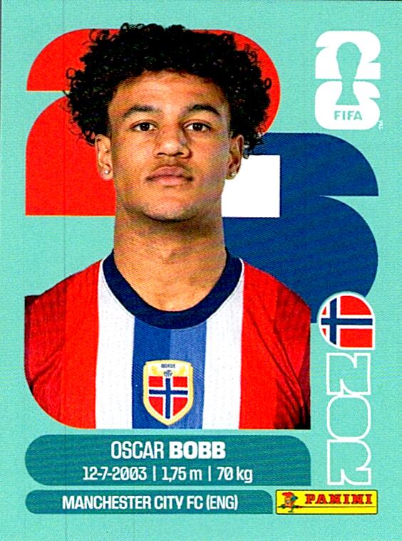 STICKERS FIFA WORLD CUP 2026 OSCAR BOBB NºNOR 20