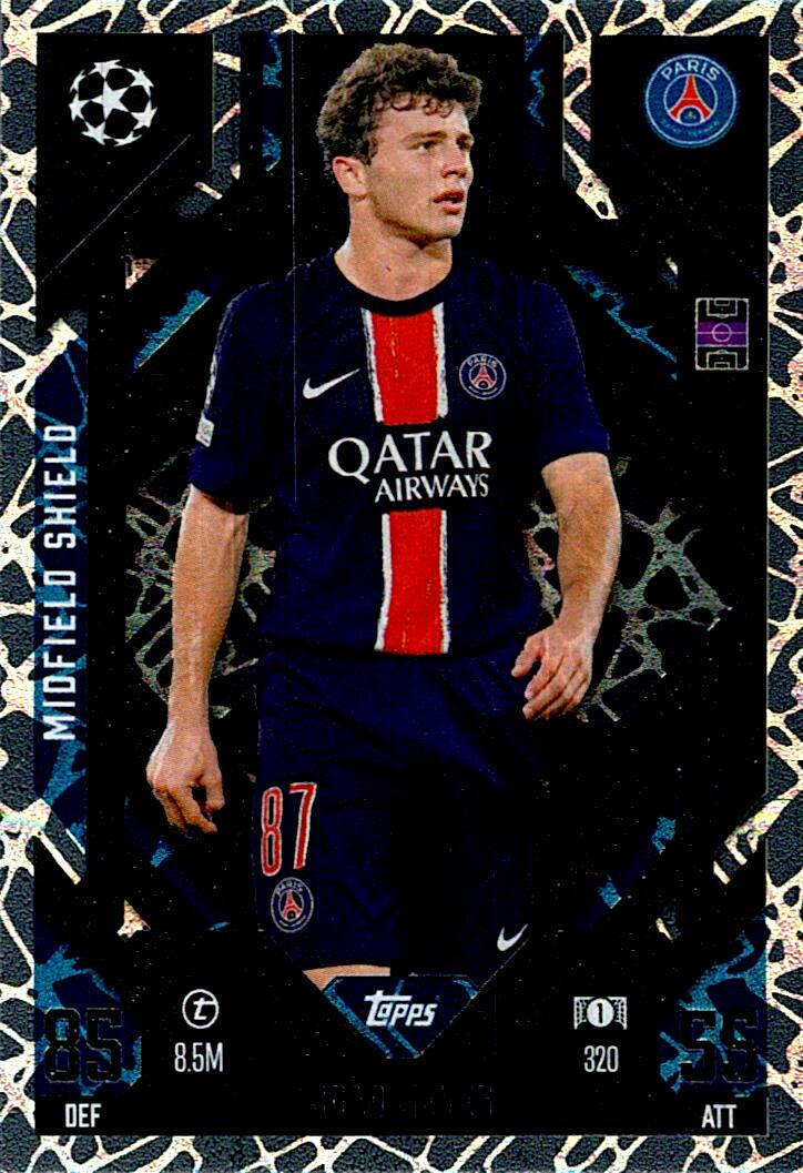 Match Attax Extra 2025 Joao Neves Midfield Shield nº320