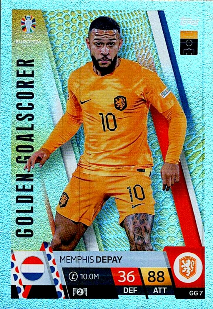 TOPPS MATCH ATTAX UEFA EURO 2024 MEMPHIS DEPAY GOLDEN GOALSCORER NºGG7