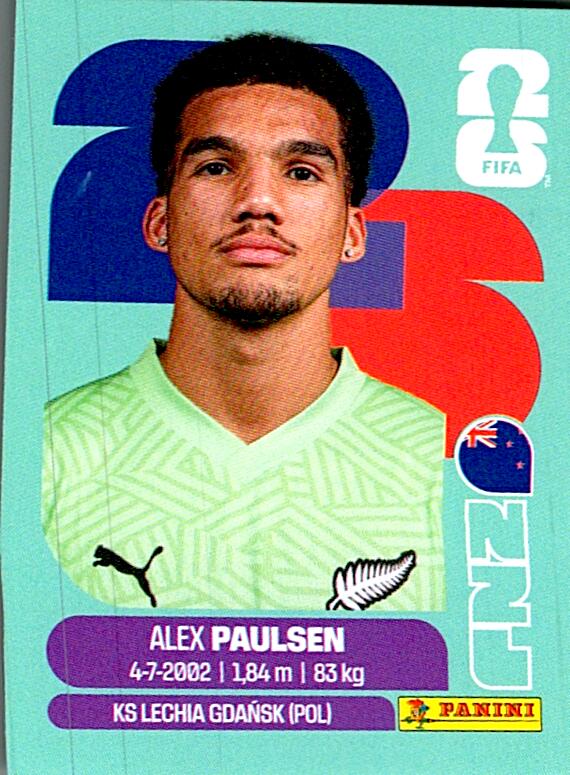 STICKERS FIFA WORLD CUP 2026 ALEX PAULSEN NºNZL 3