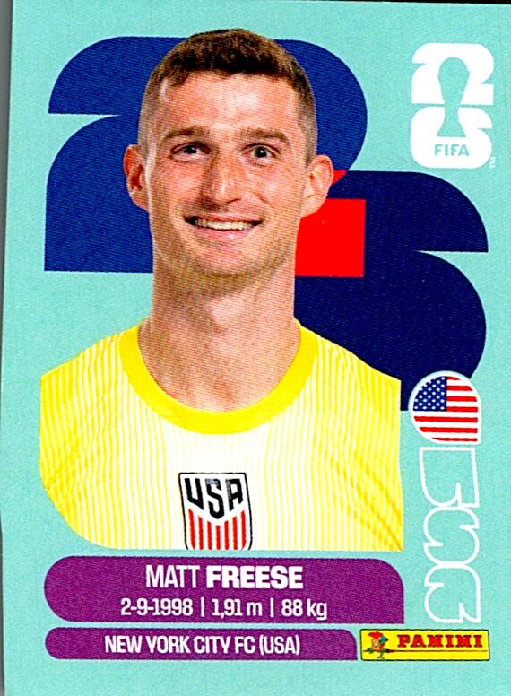 STICKERS FIFA WORLD CUP 2026 MAT FREESE NºUSA 2