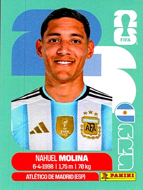 STICKERS FIFA WORLD CUP 2026 NAHUEL MOLINA NºARG 3